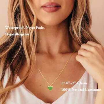 SmileBelle Green Heart Necklace - Unique Jade Jewelry