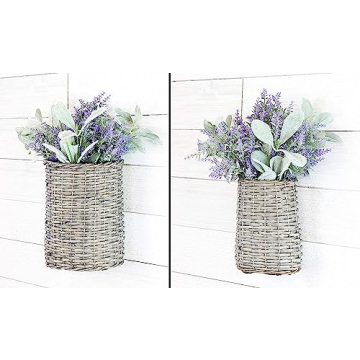 AuldHome Rustic Wall Hanging Baskets Set of 2 Gray