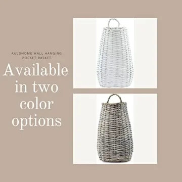 AuldHome Rustic Wall Hanging Baskets Set of 2 Gray