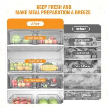 BOICHU Stackable Fridge Organizer Bins - 2 Pack Refrigerator Drawers for Refrigerator Organizers and Storage, Clear Fruit Storage Containers for Fridge, Berry Containers for Fridge Drawer Organizer