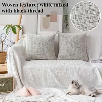 Home Brilliant Chenille Stripe Pillow Covers for Decor