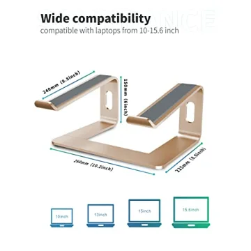 SOUNDANCE Laptop Stand Aluminum Ergonomic for 10 to 15.6 Inch Laptops