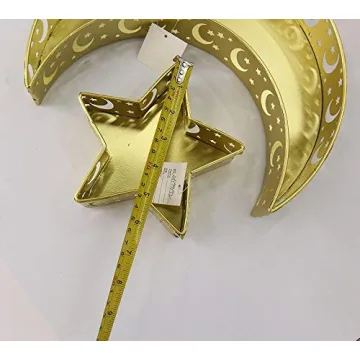 Elegant Moon & Star Shaped Iron Trays Ideal for Eid
