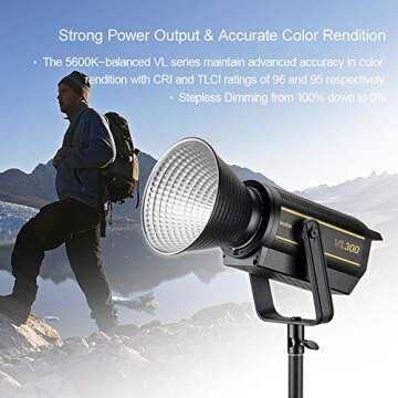 Godox VL300 LED Video Light with 9.18ft Stand