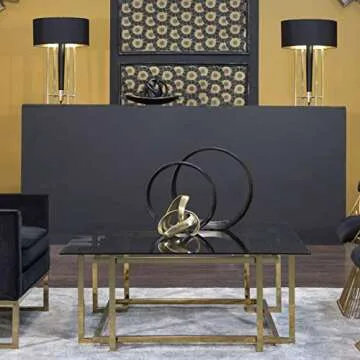 Sagebrook Home 7" Metal Knot Sculpture - Contemporary Abstract Knotted Metallic Gold Table Decor for...