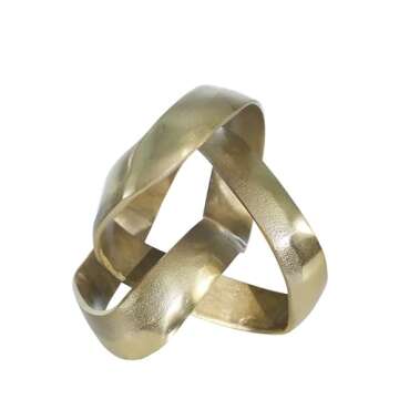 Sagebrook Home 7" Metal Knot Sculpture - Contemporary Abstract Knotted Metallic Gold Table Decor for Home or Office Accent - Elegant Home Decor