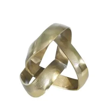 Sagebrook Home 7" Metal Knot Sculpture - Contemporary Abstract Knotted Metallic Gold Table Decor for Home or Office Accent - Elegant Home Decor