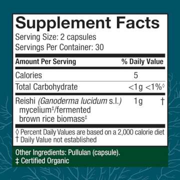 Host Defense Reishi Capsules - Immune & Energy Support with Herbal Vitality