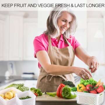 MsPrLs Fruit Storage Containers for Fridge 5 Pack | Fruits and Veggie Containers for Refrigerator wi...