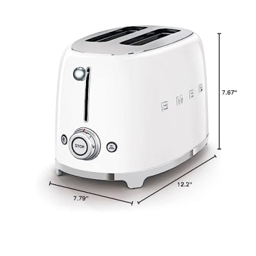 Stylish SMEG 2 Slice Toaster with 6 Browning Levels