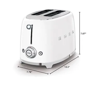 Stylish SMEG 2 Slice Toaster with 6 Browning Levels