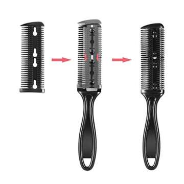 Frcolor 3pcs Hair Thinner Comb Double Side Hair Cutting Razor Comb for Thin and Thick Hair Cutting S...