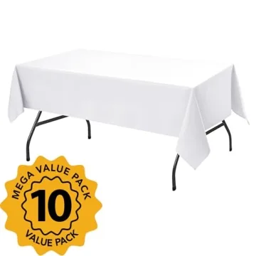 Dailyset 10-Pack Stain-Resistant White Tablecloths