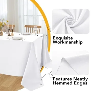 Dailyset 10-Pack Stain-Resistant White Tablecloths