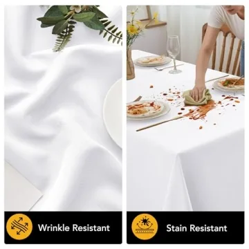 Dailyset 10-Pack Stain-Resistant White Tablecloths