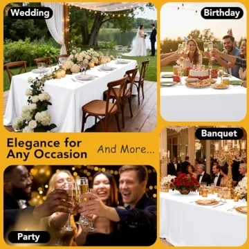 Dailyset 10-Pack Stain-Resistant White Tablecloths