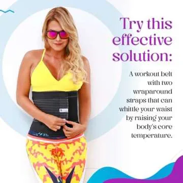 Vanna Belt V-Sweat Waist Trainer for Women - Premium Waist Trainer with Back Support for Enhanced Workouts - Gym Sweat Belt for Weight Loss Black