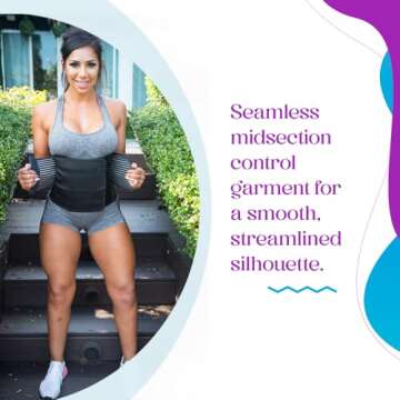 Vanna Belt V-Sweat Waist Trainer for Women - Premium Waist Trainer with Back Support for Enhanced Workouts - Gym Sweat Belt for Weight Loss Black