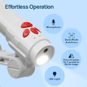 INSWAN INS-3 Handheld Webcam/USB Document Camera for Classroom, Built-in Mic, Light, Auto Focus, Windows, Mac OS, Chromebook for Close-up Demo, Distance Learning, Teaching, Web Conferencing, IWBs