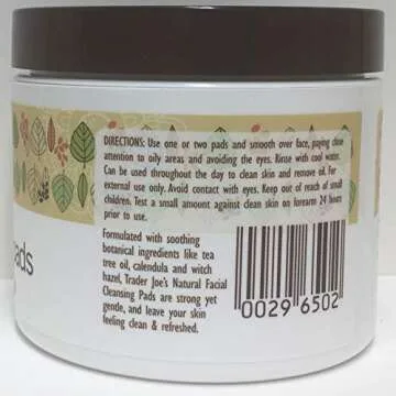 Trader Joe's Spa Natural Facial Cleansing Pads with Tree Oil