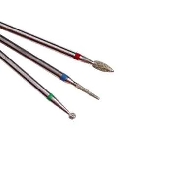 MZCMSL 3pcs Diamond Cuticle Drill Bits (Needle,Ball,Bullet) Nail Bit,Professional Manicure Drill Bit Kit,3/32 Shank e file