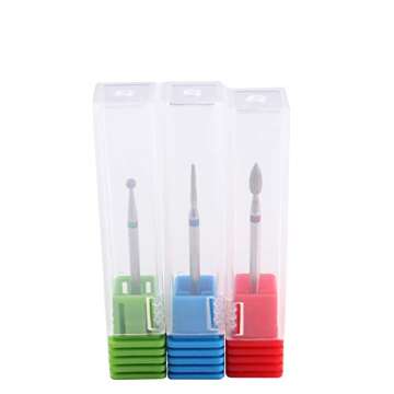 MZCMSL 3pcs Diamond Cuticle Drill Bits (Needle,Ball,Bullet) Nail Bit,Professional Manicure Drill Bit Kit,3/32 Shank e file