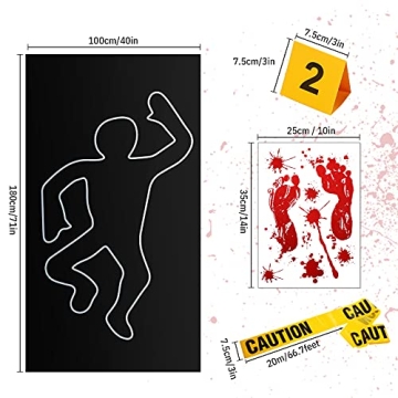 8-Piece Crime Scene Decoration Set for Halloween Fun