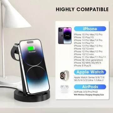 3 in 1 Wireless Charging Station for iPhone & Watch