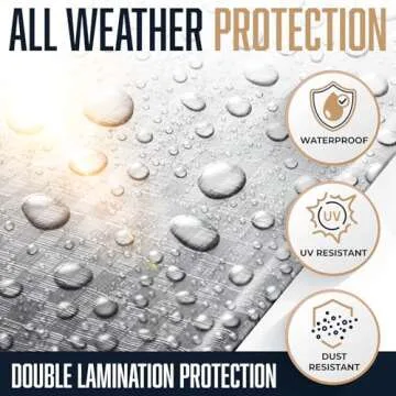 10x12 Heavy Duty Tarp, 10 Mil Thick, Waterproof, Tear & Fade Resistant, High Durability, UV Treated, Grommets Every 18 Inches. (Silver/Brown - Reversible) (10 x 12 Feet)