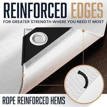 10x12 Heavy Duty Tarp, 10 Mil Thick, Waterproof, Tear & Fade Resistant, High Durability, UV Treated, Grommets Every 18 Inches. (Silver/Brown - Reversible) (10 x 12 Feet)