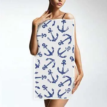 Pfrewn Nautical Retro Anchors Hand Towels 16x30 Soft Absorbent