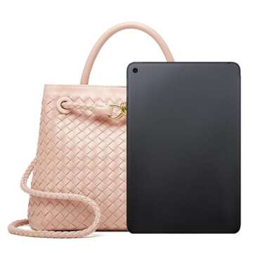 Woven Bag for Women Crossbody Handbag: Vegan Leather Small Tote Purse - Trendy Shoulder Handbags and...