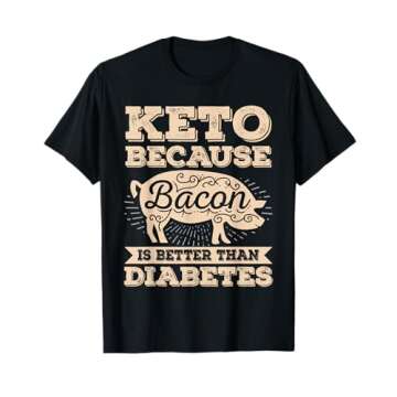 Keto Shirt Bacon Funny Ketogenic Diet Food Meat Bacon Lover T-Shirt