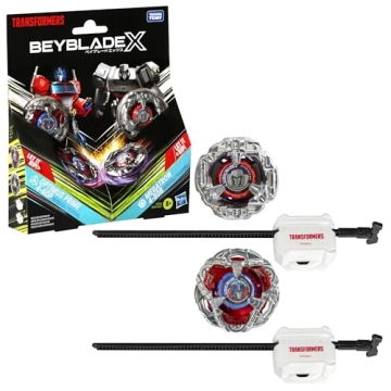 Beyblade X Transformers Collab Optimus Prime 4-60P vs. Megatron 4-80B Multipack Set with 2 Tops & 2 ...