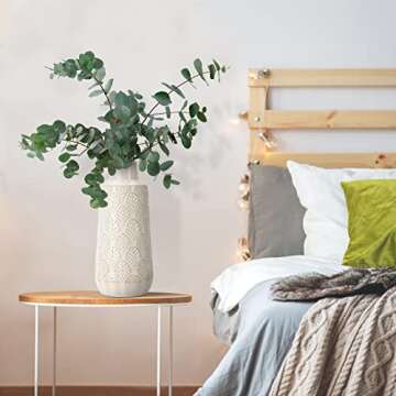 10 Inch White Ceramic Vase for Elegant Home Decor