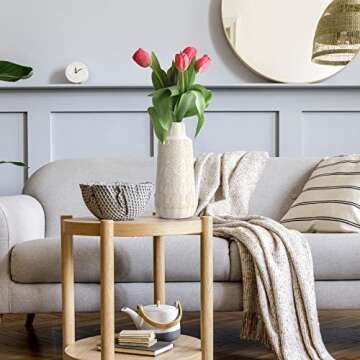 10 Inch White Ceramic Vase for Elegant Home Decor