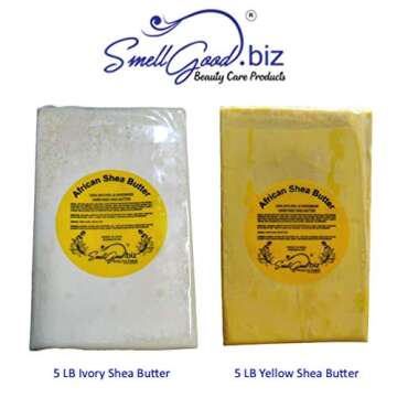 SmellGood Raw Unrefined Ivory Shea Butter TOP GRADE Ghana 10 LBS