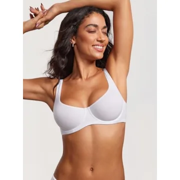 DOBREVA Unlined Balconette Bra Plus Size Supportive White 34D