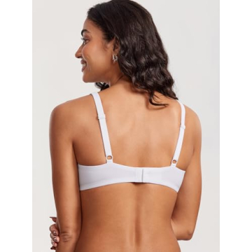 DOBREVA Unlined Balconette Bra Plus Size Supportive White 34D