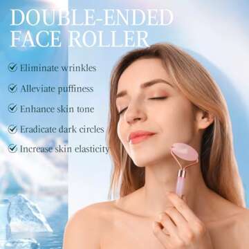 GRANDFUN Stocking Stuffers for Women Gifts Christmas: Face Roller Gua Sha Tool Unique Birthday Present Idea Gadget for Wife Mom Her Girlfriend Sister Mother Who Have Everything Facial Beauty Massager