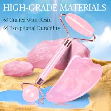 GRANDFUN Stocking Stuffers for Women Gifts Christmas: Face Roller Gua Sha Tool Unique Birthday Present Idea Gadget for Wife Mom Her Girlfriend Sister Mother Who Have Everything Facial Beauty Massager