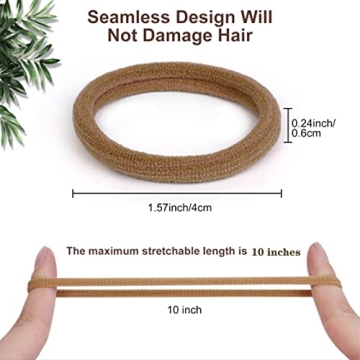 Pimoys 100 Pcs No Damage Elastic Hair Ties for All