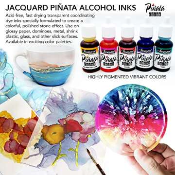 Pinata Blanco Alcohol Ink 4-Ounce, Pixiss 20ml Needle Tip Applicator Bottle and Funnel, Bundle for Y...