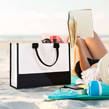 Lamyba Wifey Tote Bag with Makeup Bag, Wifey Gifts for the Bride, Bridal Shower Gifts, Black and White