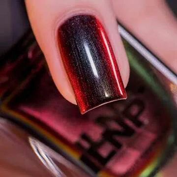 ILNP Eclipse: Stunning Black to Red Ultra Chrome Nail Polish for Lasting Beauty