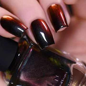 ILNP Eclipse Black to Red Ultra Chrome Nail Polish