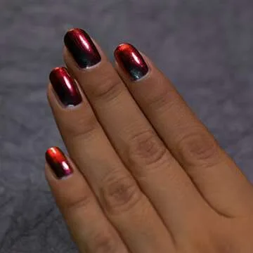 ILNP Eclipse Black to Red Ultra Chrome Nail Polish