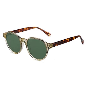 2020 VentiVenti Vintage Round Acetate Polarized Sunglasses - Stylish Designer Eyewear for Men and Wo...