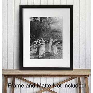Witchy Pagan Wall Art & Decor - LARGE 11x14 - Witch Coven - Wiccan Wicca Decor - Gift for Witchcraft and Black Magic Fans - Gothic Pagan Wall Art - Goth Room Decor - Creepy Scary Vintage Picture Photo