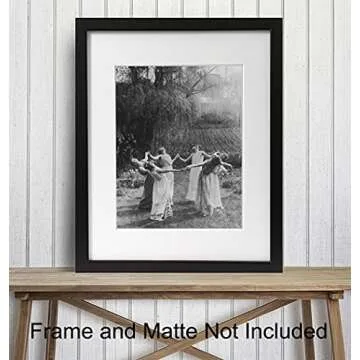 Witchy Pagan Wall Art & Decor - LARGE 11x14 - Witch Coven - Wiccan Wicca Decor - Gift for Witchcraft and Black Magic Fans - Gothic Pagan Wall Art - Goth Room Decor - Creepy Scary Vintage Picture Photo